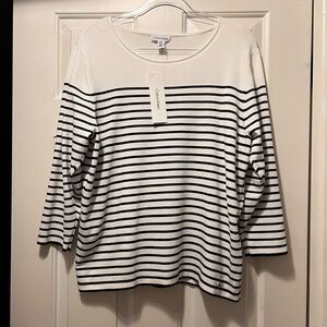 Calvin Klein Women's Black and White Striped Top